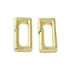 Golden Brass Spring Gate Rings, Cadmium Free & Nickel Free & Lead Free, Rectangle, Golden, 15x7.5x3mm