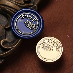 Слово Улыбка сургучная печать латунь штамп головы, для сургучной печати, золотые, слово, 25x15 мм, внутренний диаметр: 7 мм