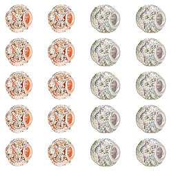 Platin & Rotgold 20Stk. 2 Farben Messingperlen, mit Kristall-Grad A Rhinestone, Rondell, Platin & Rotgold, 12x10 mm, Bohrung: 4 mm, 10 Stk. je Farbe