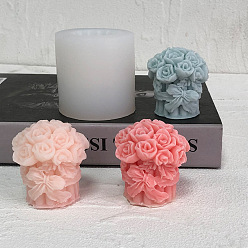 White Rose Candle Silicone Molds, For Scented Candle Making, White, 5.7x5.8cm