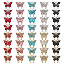 (52) Непрозрачная лаванда 40шт 10 цвета цинковый сплав горный хрусталь подвески, бабочки прелести, разноцветные, 15x17x2.5 мм, отверстие : 1.6 мм, 4 шт / цвет