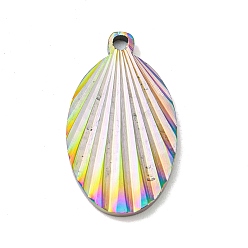 Rainbow Color Ионное покрытие (ip) 304 подвески из нержавеющей стали, овальный шарм, Радуга цветов, 22.5x13x1.9 мм, отверстие : 1.6 мм