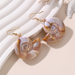 Shell Shape Богемные серьги-подвески в виде ракушек, золотые, формы раковины, 53x34 мм