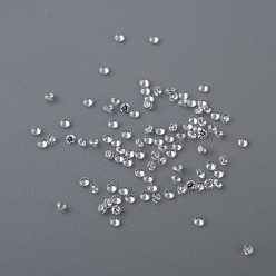 Clear Cubic Zirconia Cabochons, Grade A, Faceted, Diamond, Clear, 1mm