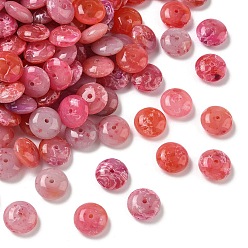 Светло-Вишневый Акриловые шарики Gemstone имитация, рондель, два тона, светло-вишневый, 13~15.5x6~7.5 мм, отверстие : 1.8 мм, Около 657 шт / 500 г