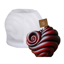 Белый Силиконовые формы для свечей своими руками, формы для литья смолы, Сердце со спиральными, белые, 60x80x68 мм