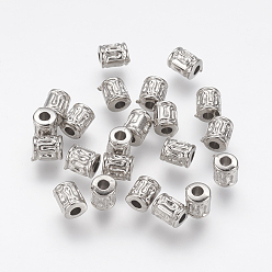 Platino Cuentas de plástico ccb, columna, Platino, 7x5 mm, agujero: 2 mm