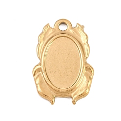 Oval 304 Настройки кабошон из нержавеющей стали кулон, золотые, овальные, 20x14x2 мм, отверстие : 1.8 мм