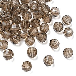 Серый К 9 стекло, имитация Австрийские кристаллические шарики, класс AAA, граненые, круглые, серые, 6 мм, отверстие : 0.7~0.9 мм