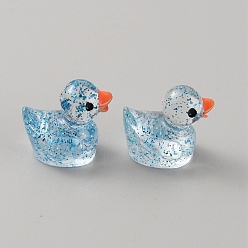 Темно-Голубой Миниатюрные уточки из смоляных блесток для украшения дома, микроландшафтные орнаменты, глубокое синее небо, 16x11.5x16 мм