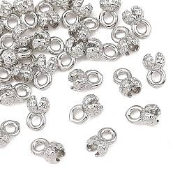 Platinum SHEGRACE Brass Bead Tips, Knot Covers, Round, Cadmium Free & Lead Free & Nickel Free, Platinum, 7x4.5x3.5mm, Hole: 1.8mm