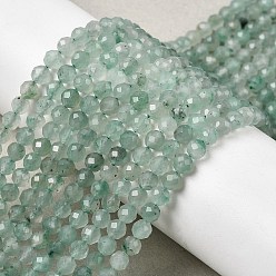 Темный Морско-зеленый Природные африканские нефритовые бусы пряди, граненые, круглые, темно-зеленый, 4~4.5 мм, отверстие : 0.7 мм, около 87 шт / нитка, 15.35'' (39 см)