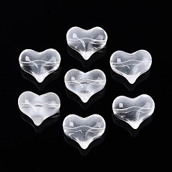 Прозрачный Прозрачные стеклянные бусины, сердце, прозрачные, 14x17x9 мм, отверстие : 1.4 мм, Около 460 шт / 1000 г