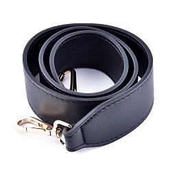 Noir Sangle de sac en cuir PU, ceintures d'épaule simples, avec fermoirs pivotants en alliage de zinc, pour accessoires de remplacement de sangles de sac, or et de lumière, noir, 900x40x4.5 mm, fermoir: 60x28x7.5 mm