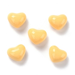 Navajo White Opaque Resin Cabochons, Heart, Navajo White, 16.5x18.5x12.5mm