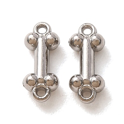 Stainless Steel Color 304 Stainless Steel Connector Charms, Bone Links, Stainless Steel Color, 13x5.5x3.5mm, Hole: 1mm