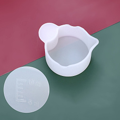 Прозрачный Силиконовые мерные чашки, для изготовления изделий из уф-смолы и эпоксидной смолы, прозрачные, 46x35x20 мм