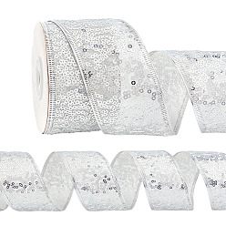 Белый Дым 1рулонные полиэфирные ленты, с блестками, для аксессуаров для одежды, серый, 2 дюйм (50 мм), около 10.00 ярдов (9.14 м) / комплект