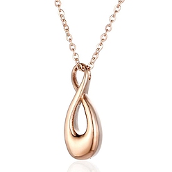Розовое Золото 304 подвесные из нержавеющей стали ожерелья, ожерелья из урны и праха, бесконечность, розовое золото , 20.47 дюйм (52 см)