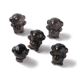 Silver Sheen Obsidian Natürliche silberne Obsidianperlen, Raumfahrer, 18~18.5x15x13 mm, Bohrung: 1.6 mm