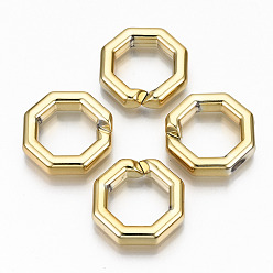 Golden CCB Plastic Linkings Rings, Quick Link Connectors, For Jewelry Cross Chains Making, Octagon, Golden, 25x25x6mm, Inner Diameter: 16.5x16.5mm