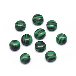 Малахит Синтетические малахитовые кабошоны, полукруглые / купольные, 4x1.5~2.5 мм