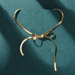 Настоящее золото 18K 304 ожерелья с подвесками из нержавеющей стали и бантом для женщин, ионное покрытие (ip), реальный 18 k позолоченный, 15.55 дюйм (39.5 см)