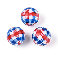 Другие Печатные непрозрачные акриловые бусины, круглые, AB цвет, плед, 15.9 мм, отверстие : 2.8 мм