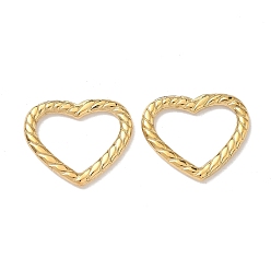 Настоящее золото 18K 304 нержавеющей стали связывающий кольца, Twisted Heart, ионное покрытие (ip), реальный 18 k позолоченный, 18.5x21.5x2 мм, внутренний диаметр: 14x16.5 мм