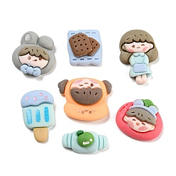 Ice Cream Набор самоклеящихся кабошонов из непрозрачной смолы, мультяшные 3d кабошоны для поделок, мороженое, Размер упаковки: 110x70 mm