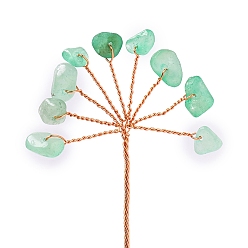 Зеленый Авантюрин Натуральные зеленые авантюрные дисплеи, украшения для домашнего офиса, цветок, золотые, 120 мм