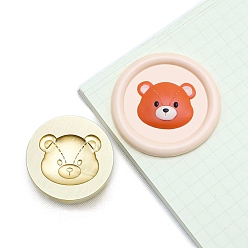 Медведь Круглые латунные головки штампа, золотые, медведь, 25 мм