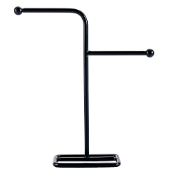 Черный Железная стойка для демонстрации ювелирных изделий с ожерельями, настольный держатель для подвески-ожерелья, чёрные, 5.2x14.8x16 см