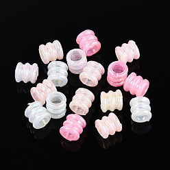 (52) Непрозрачная лаванда Пластиковые шарики, имитация желе, рифленая колонна, с покрытием AB цвета, разноцветные, 7x6.5 мм, отверстие : 4.5 мм, Около 4166 шт / 500 г