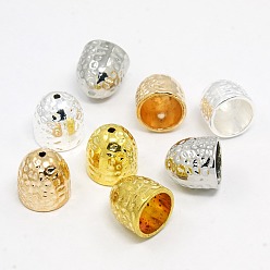 (52) Непрозрачная лаванда Блестящие концы сплава колокольчатая шнура, Торцевые крышки, разноцветные, 13x12.5 мм, отверстие : 1.5 мм, внутренний диаметр: 10 мм