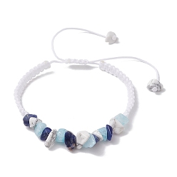 Смешанные камни Регулируемые плетеные браслеты из натуральных камней для женщин, внутренний диаметр: 2~4 дюйм (5~10 см)