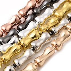 (52) Непрозрачная лаванда Стеклянные бусины с гальваническим покрытием , бамбуковую палку, разноцветные, 16.5x8.5x7 мм, отверстие : 1 мм, около 22 шт / нитка, 15.75'' (40 см)