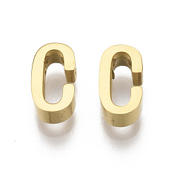 Letter C 201 Edelstahl Reize, golden, letter.c, 8x4.5x3 mm, Bohrung: 1.6 mm