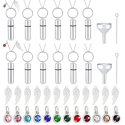 (52) Непрозрачная лаванда Наборы для изготовления ключей своими руками, В комплект входят 12 шт. подвесок в виде ангельских крыльев из сплава., 2шт. 304 штифт с проушиной из нержавеющей стали, 2шт. алюминиевые воронкообразные бункеры, 12шт. сплав, маленькая многофункциональная коробка, разноцветные, 30.5x10.5x3.5 мм, отверстие : 2 мм