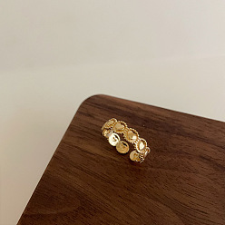 Золотой Латунь регулируемые манжеты кольца, сердечные темы, золотые, внутренний диаметр: 15~20 мм