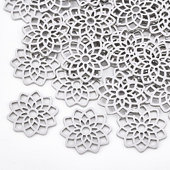 Нержавеющая Сталь Цвет Устойчивы к потускнению 304 филигранные соединительные элементы из нержавеющей стали, лазерная резка, цветок, цвет нержавеющей стали, 16.5x16x1 мм