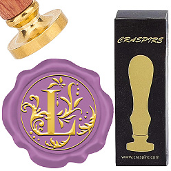 Letter L Латунные восковые печати с деревянной ручкой, для diy scrapbooking, Письмо L, 25 мм