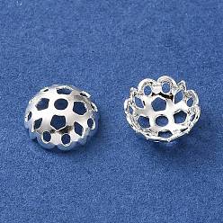 Серебро Шапочки и конусы для бусин, латунные, без кадмия и без свинца, стойки покрытие, долговечный, серебряные, 7x2.5 мм, отверстие : 1 мм