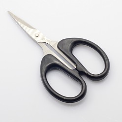 Black Iron Scissors, Covered By Plastic, Platinum, Black, 120x65x10mm