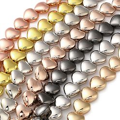 (52) Непрозрачная лаванда Стеклянные бусины с гальваническим покрытием , сердце, разноцветные, 9.5x10.5x5 мм, отверстие : 0.9 мм, около 44 шт / нитка, 15.75'' (40 см)