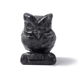 Larvikite Украшения из натурального ларвикита, украшения для дома, сова, 27x22x38 мм