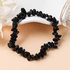 Обсидиан Природные индийский агат браслеты простирания, самородки, 2-1/8 дюйм (5.5 см)