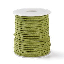 Olive 45M Faux Suede Cord, Faux Suede Lace, Olive, 2~2.5x1.5~2mm, about 50 Yards(45m)/Roll