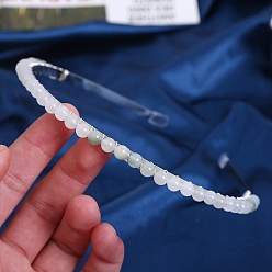 Нефрит Резинки для волос из натурального кварца, металлический обруч для волос, для женщин девушек, 150x130x6 мм