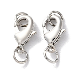 Платина Стойки обшивки латунь когтя омара застежками, с прыжковых колец, долговечный, без свинца и без кадмия, платина, 12x7x3 мм, отверстие : 3 мм